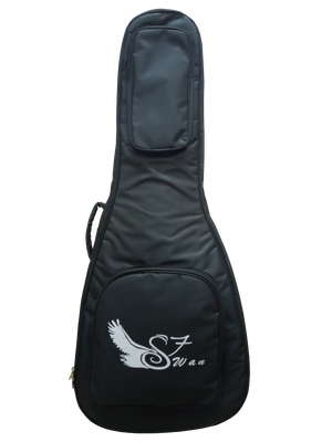 Swan7 Double Foam Heavy Padded Black Electric Classical Acoustic Guitar Gig Bag